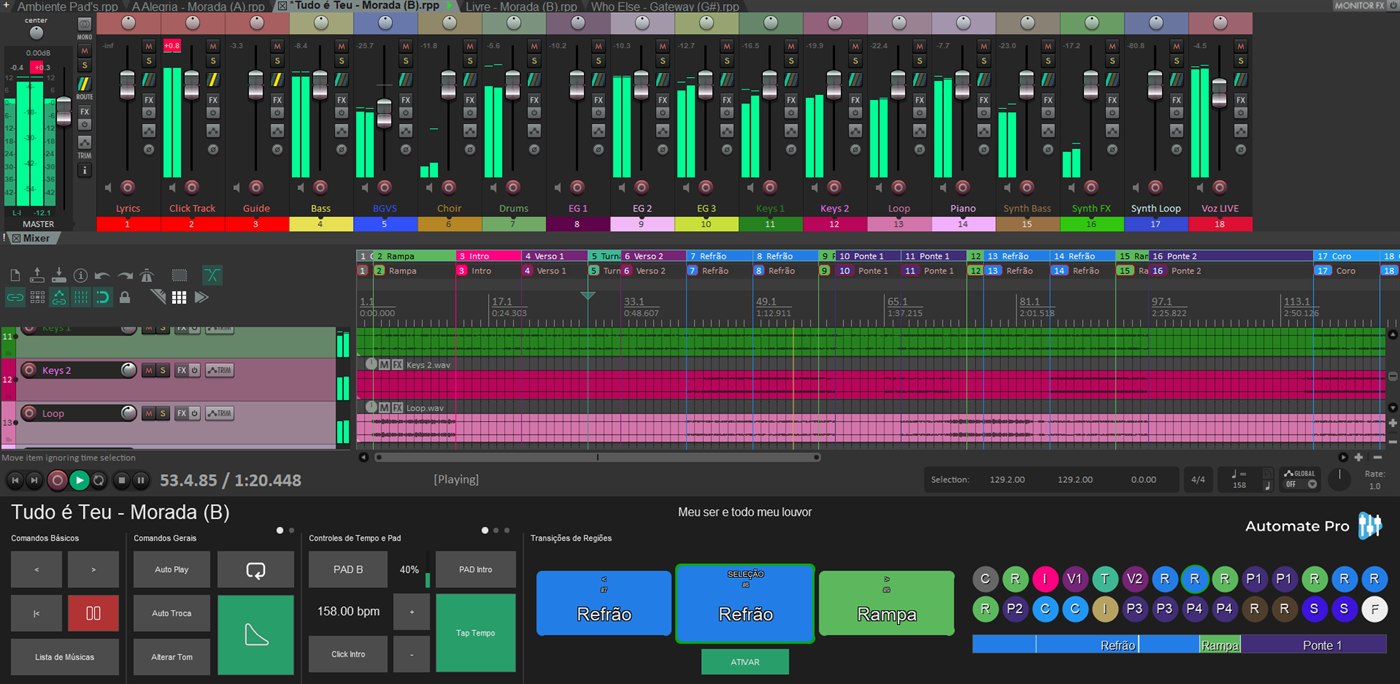 Automate Pro — barra de comando ao vivo no REAPER